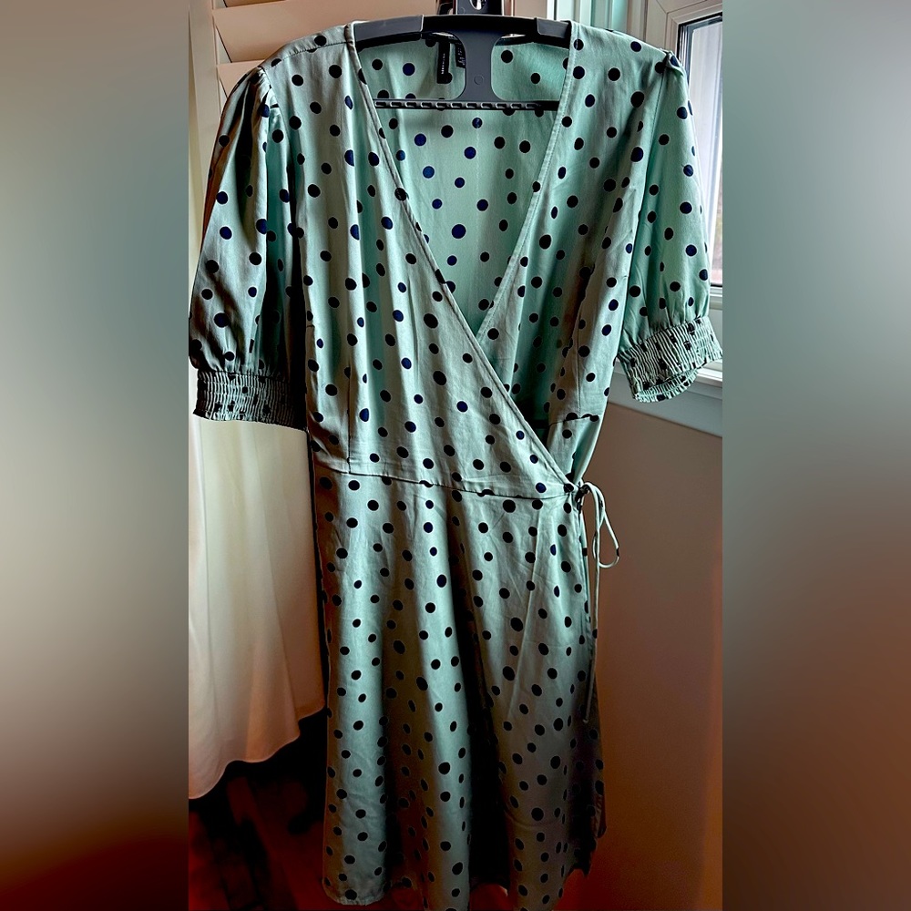 Green Polka Dot Minidress